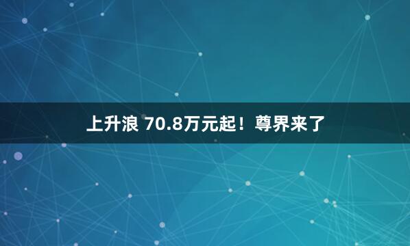 上升浪 70.8万元起！尊界来了